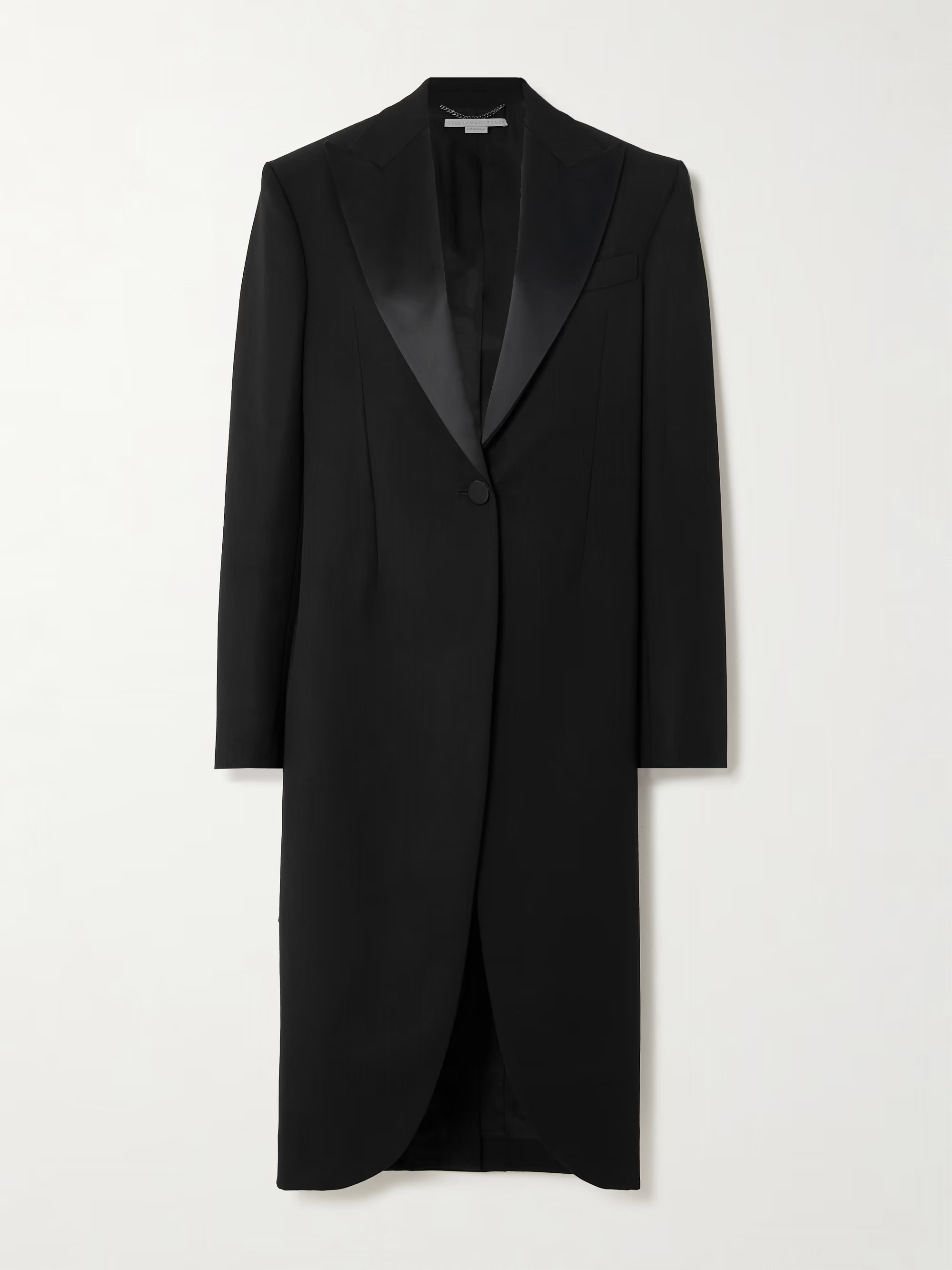 + NET SUSTAIN satin-trimmed wool-twill coat | NET-A-PORTER (US)