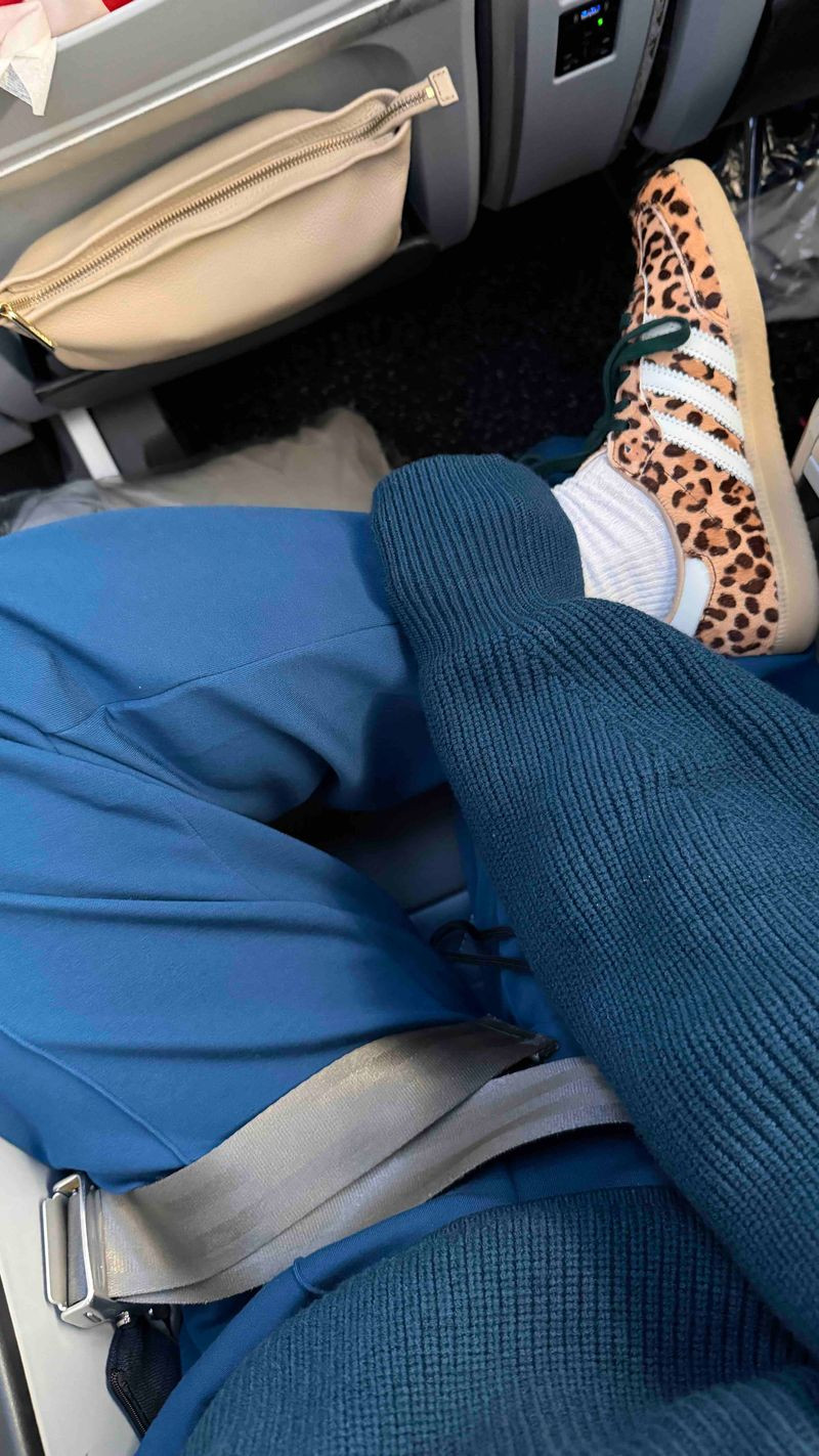 London bound! ✈️ Keeping things comfortable for the long flight with easy layers, relaxed pants, and leopard sneakers for a fun pop of print. Everything is linked here! 

 #LTKSeasonal #LTKTravel