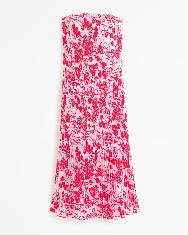 The A&F Giselle Pleat Release Midi Dress | Abercrombie & Fitch (US)