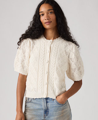 Women's Pauline Pointelle Short-Sleeve Cardigan | Macy's