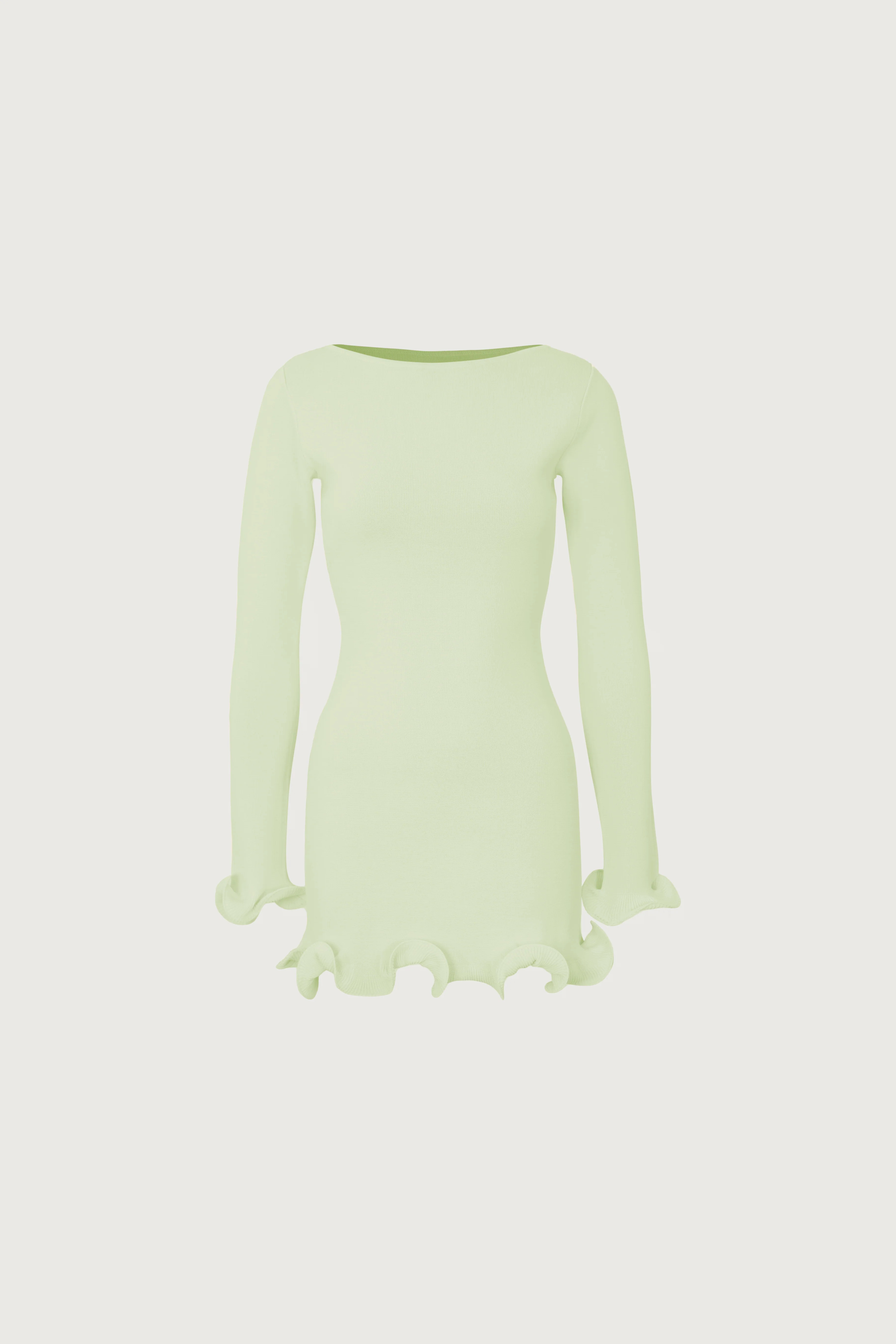 Ruffle Hem Mini Dress (Mint) | SAME