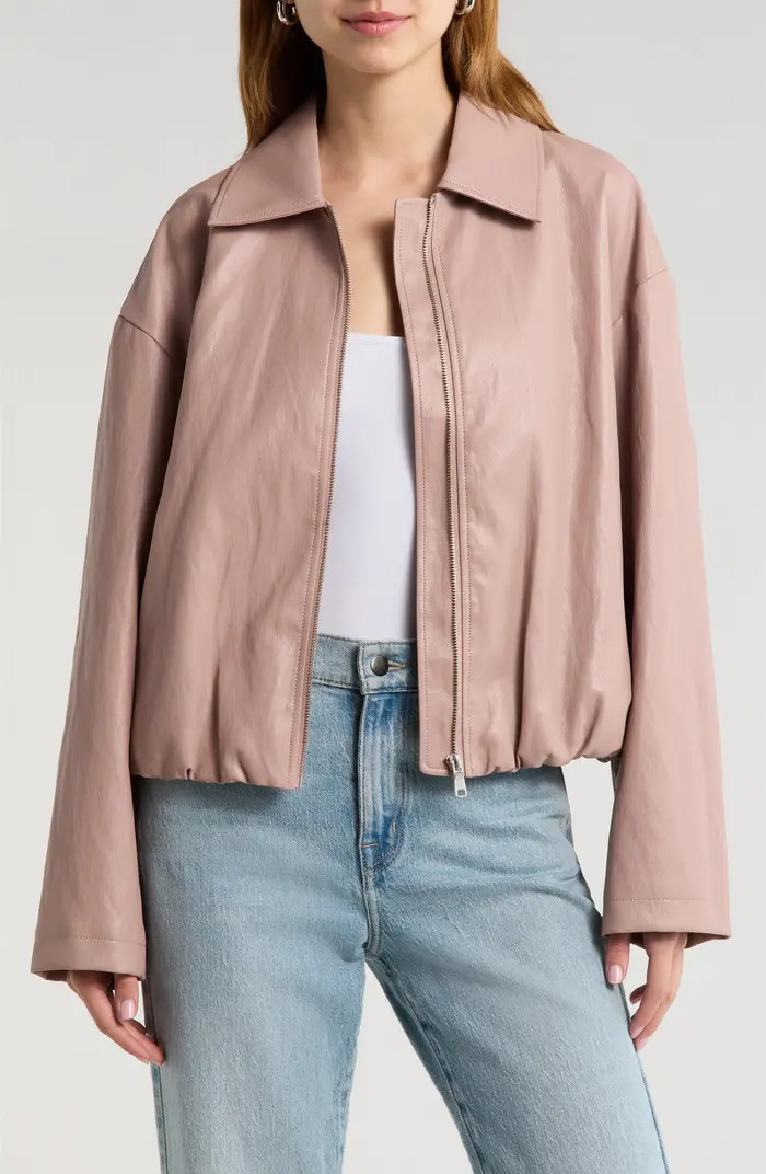 Faux-Ever Leather™ Minimalist Bomber Jacket | Nordstrom
