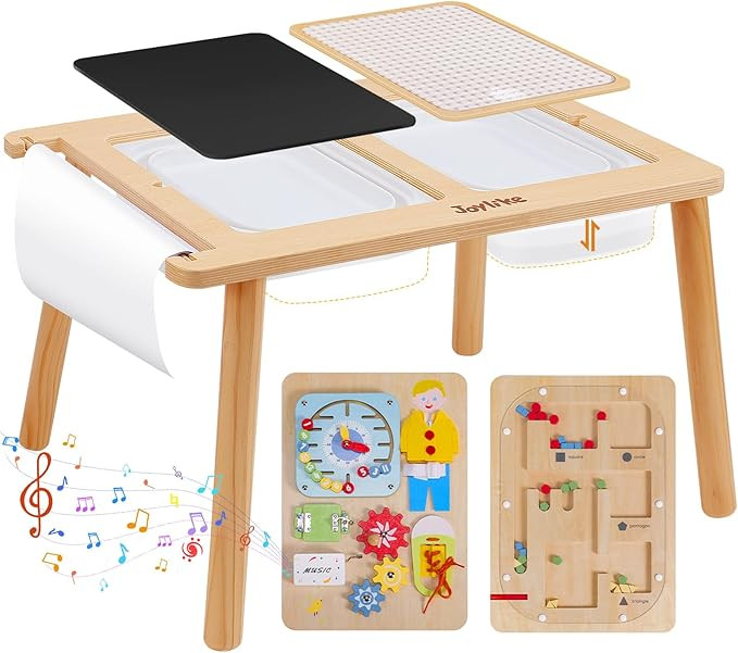 Sensory Table with Busy Boards for Toddlers 1-3, 7-in-1 Drawing and Activity Table with 4 Busy Bo... | Amazon (US)