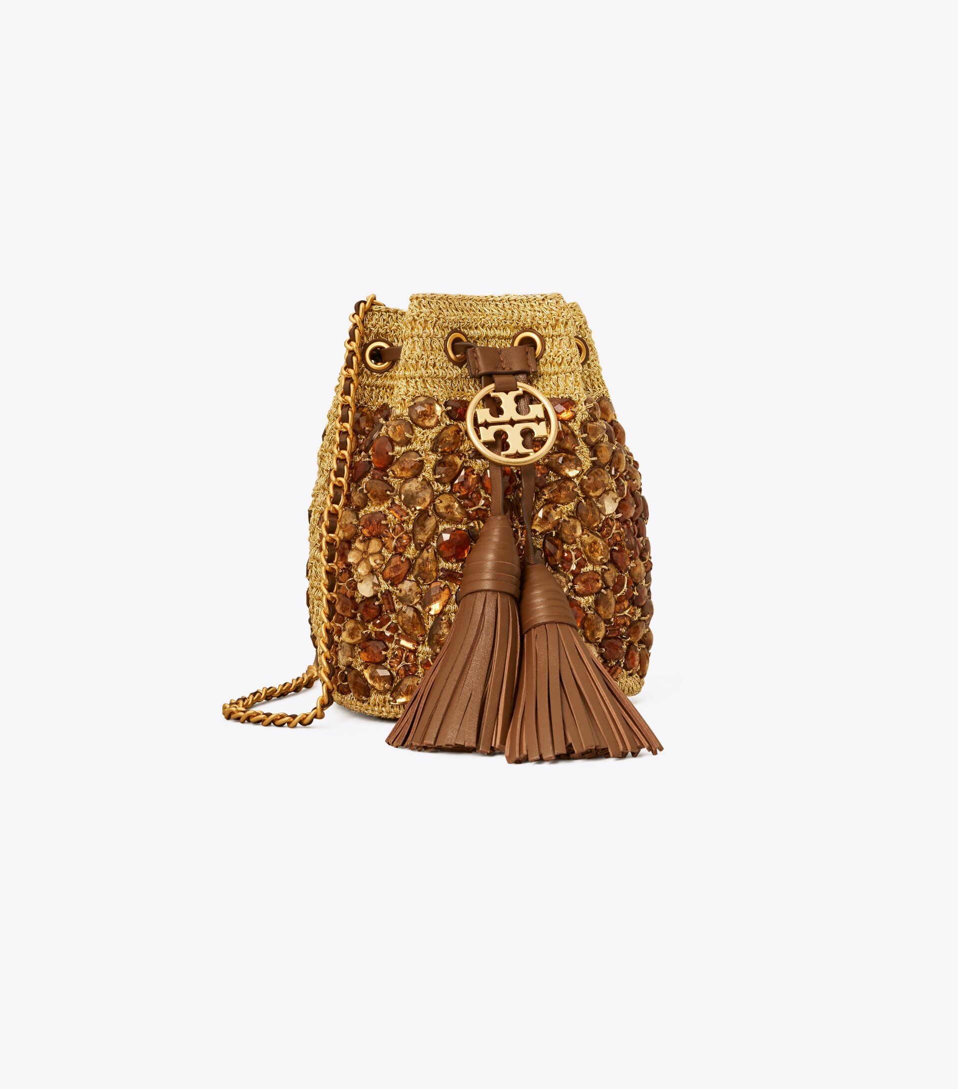Fleming Soft Crochet Jewel Mini Bucket Bag | Tory Burch (US)