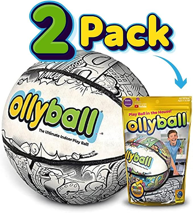 Ollyball 2-Pack Eco Pak Play Balls for Kids & Parents – Soccer Ball & Football for Indoor Activ... | Amazon (US)