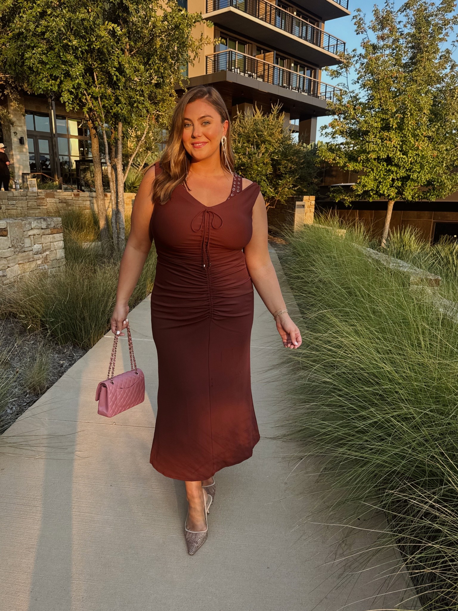 Wearing size 1X in dress - sharing more chocolate brown dresses with a similar vibe. Use CARALYN15 at Spanx on your first order. Use CARALYNM at Cakes Body. 

#LTKSeasonal #LTKPlusSize #LTKStyleTip
