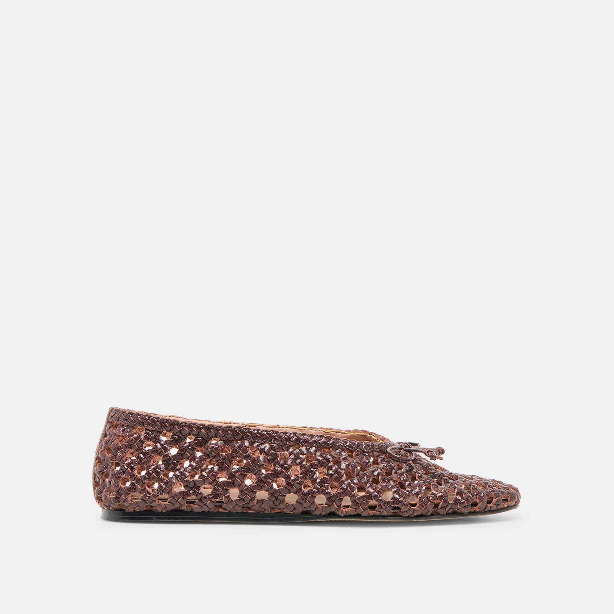 Edda Brown Woven Leather Ballet Flats | Dolce Vita | DolceVita.com