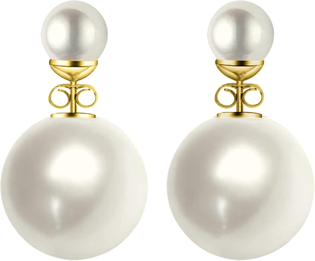 Mothers Day Gifts Double Sided Pearl Earrings - Pearl Front Back Earrings - Many Styles - Stunnin... | Amazon (US)