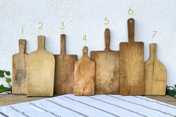 Vintage Wooden Cutting Boards, Food Photo Props or Rustic Kitchen Decor | Etsy (US)