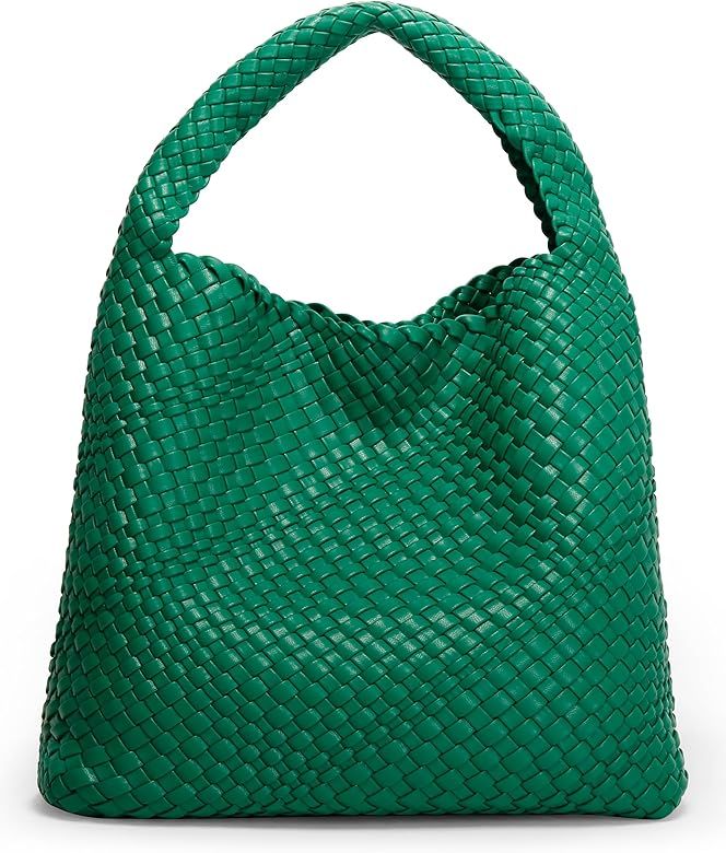 Fashion Woven Purse for Women Top-handle Shoulder Bag Soft Summer Hobo Tote Bag | Amazon (US)