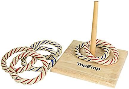 TopEmp Ring Toss Games with 6pcs Straw Rings Outdoor Fun Family Game for Backyard, Party or Offic... | Amazon (US)