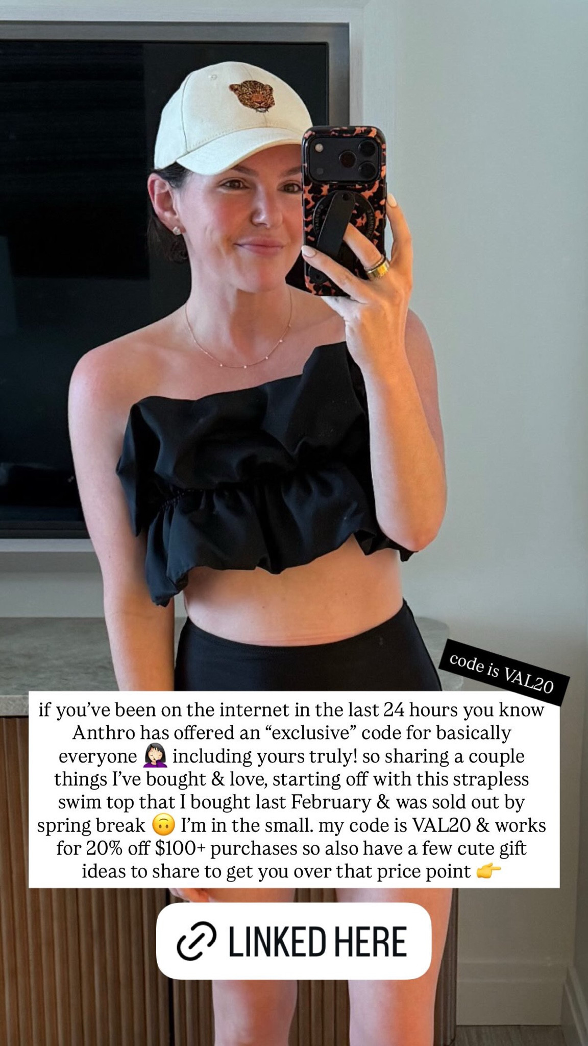 if you've been on the internet in the last 24 hours you know Anthro has offered an "exclusive" code for basically everyone including yours truly! so sharing a couple
things I've bought & love, starting off with this strapless swim top that I bought last February & was sold out by spring break. I'm in the small. 

my code is VAL20

#LTKSwim #LTKOver40 #LTKSpringSale