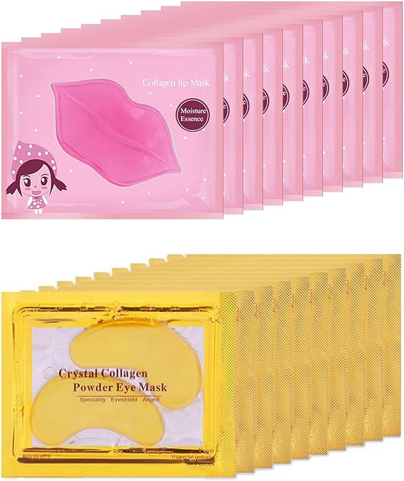 Amazon.com : 20 Pairs Lip Mask & Eye Mask, Under Eye Patches, Lip Mask Skincare, Bridesmaid Gifts... | Amazon (US)