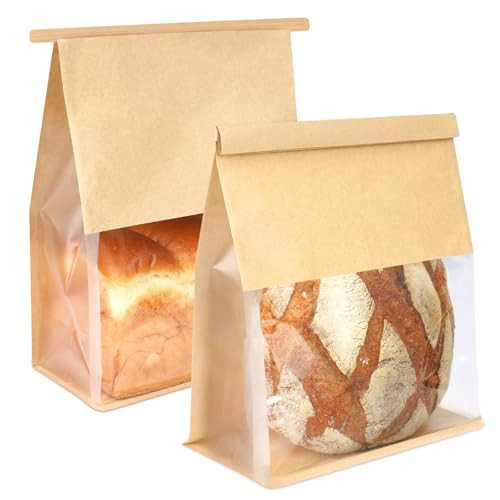 Foranda 50 Pack Bread Bags with Tabs for Homemade Sourdough Bread, 8.7x4.3x11 Inches Tin Tie Tab ... | Amazon (US)
