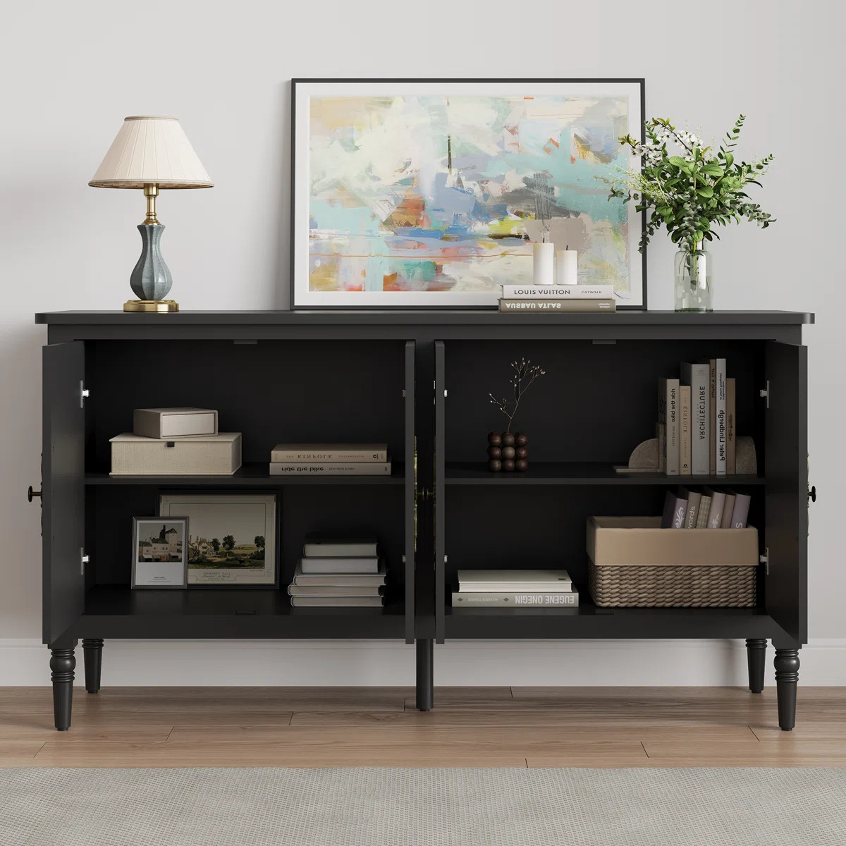 Collynns 59" W Sideboard Cabinet with Adjustable Shelves and 4 Door5 | Wayfair North America