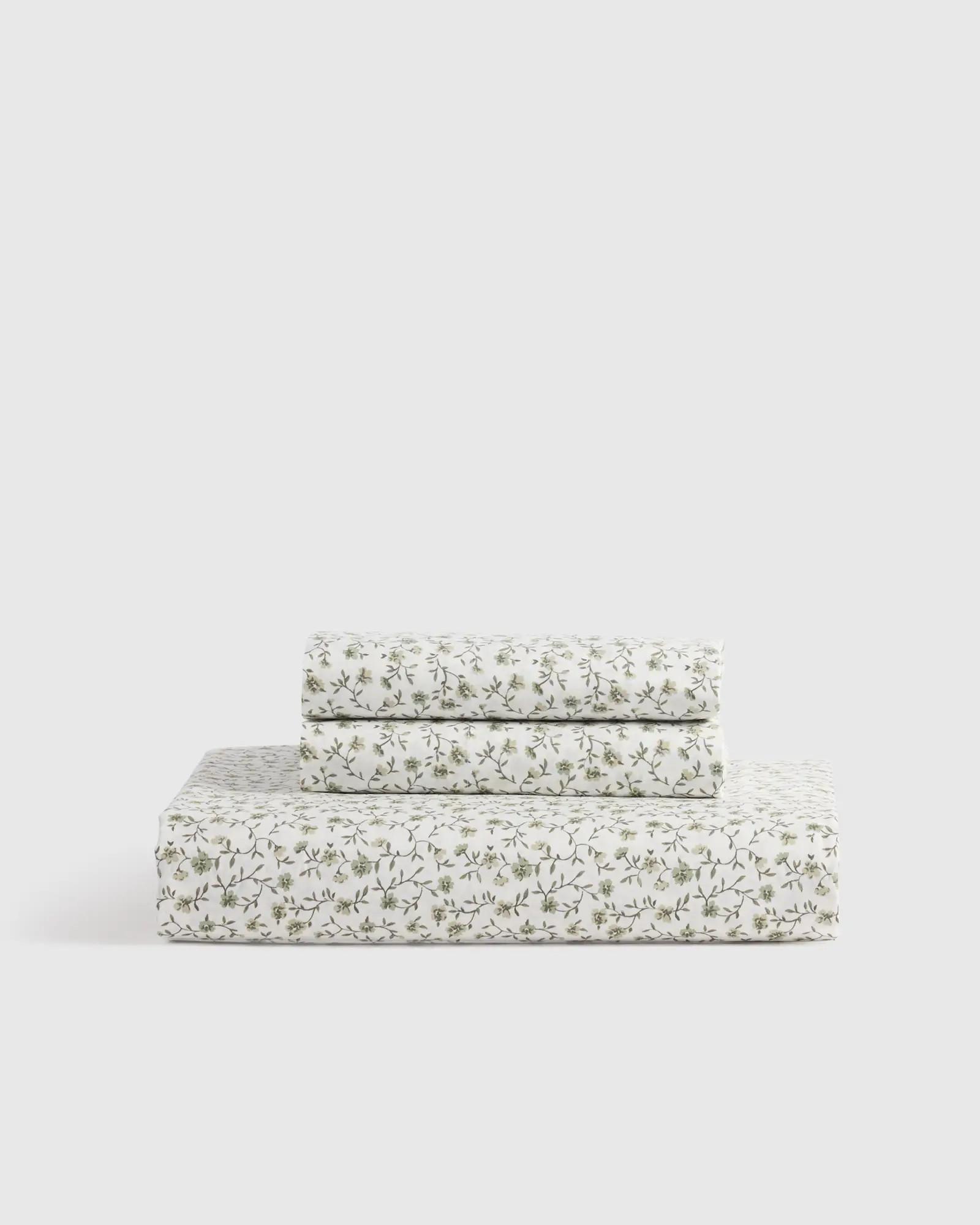 Classic Organic Percale Floral Fitted Sheet Set | Quince