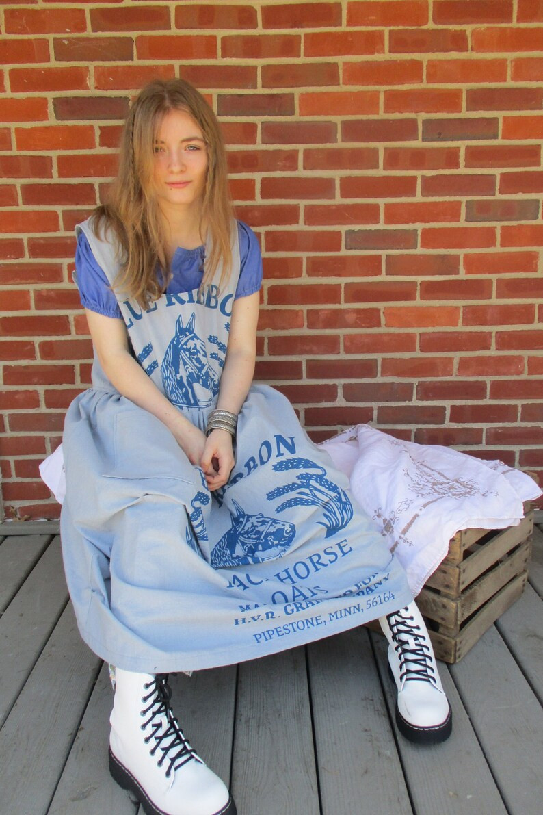 Jumpers, Feed Sack Jumper, SZ Large, Flour Sack Dress, Country Clothing, Boho Clothing, Mori Clot... | Etsy (US)