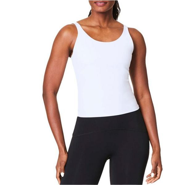 Women's Spanx Get Moving Shelf Scoop Scoop Neck Tank Top Medium Vivid White | Scheels Sports
