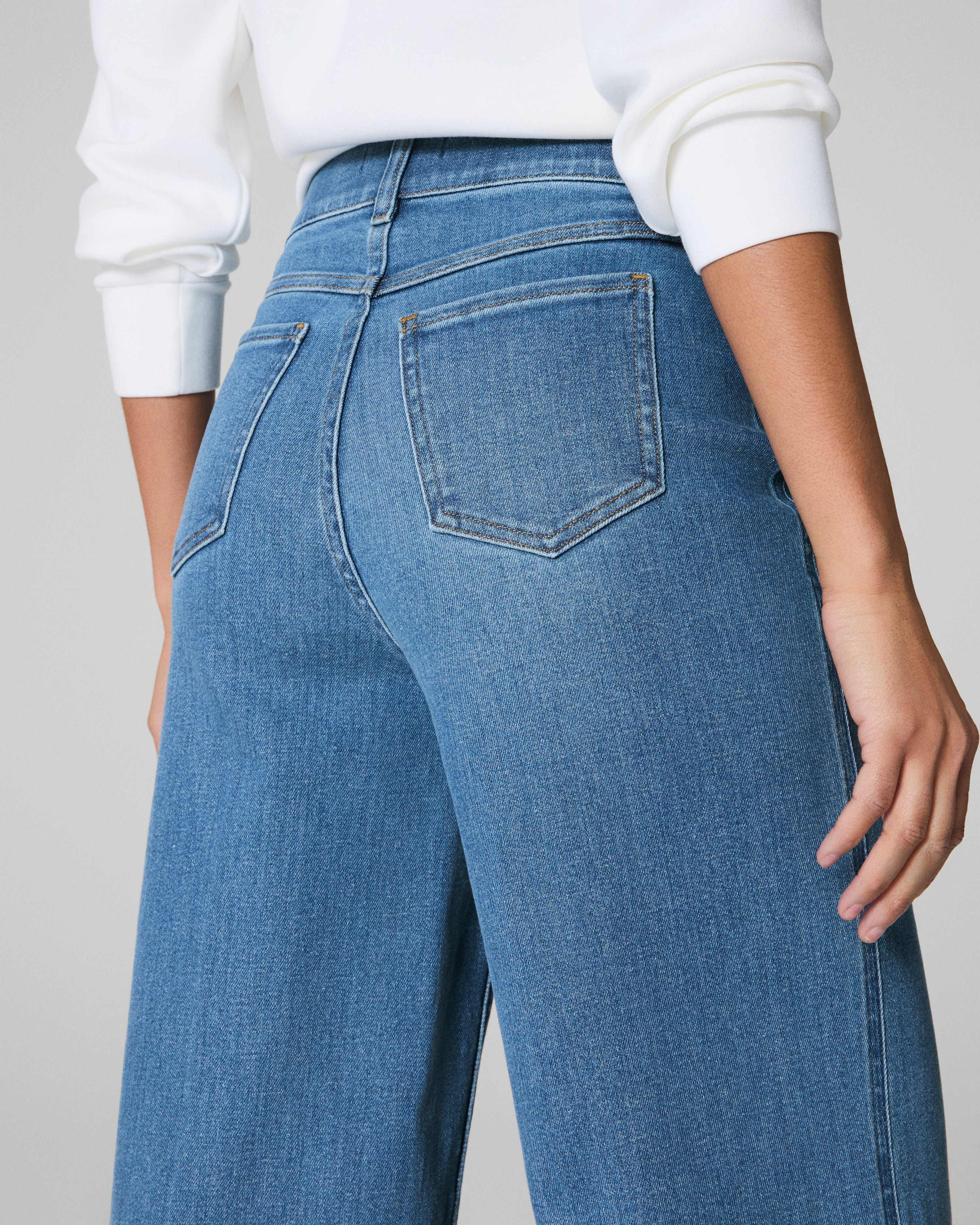 High-Waist Cropped Wide Leg Shaping Jeans with Tummy Control | SPANX | Spanx