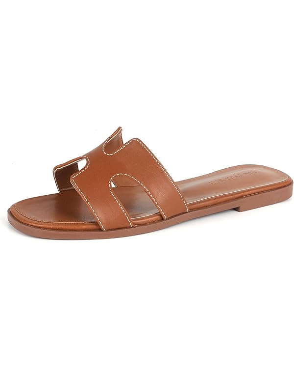 Women's Flat Sandals Comfortable Sandals Women Anti-slip Versatile Women's Slide Sandals Vacation... | Amazon (US)