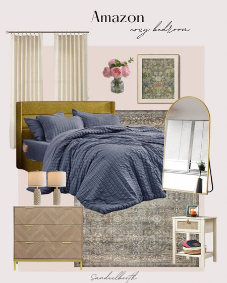 Amazon primary bedroom - Amazon decor - bedroom- king bed with storage- comforter set - nightstands- dresser - floor mirror - wall art - lamps 

#LTKHome #LTKFindsUnder50 #LTKFamily