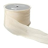 May Arts Ivory 1" Solid Wrinkled Ribbon, 50 yd | Amazon (US)