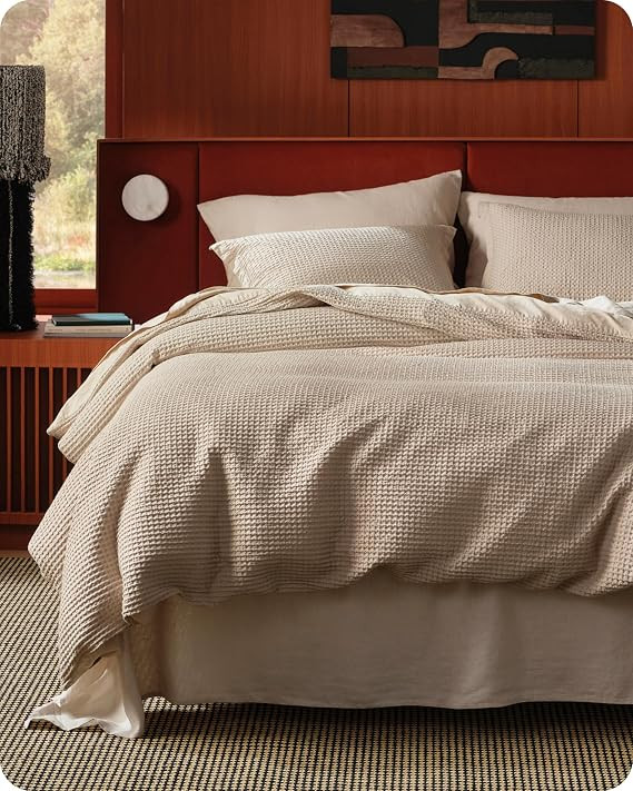 Bedsure Cotton Duvet Cover Queen - 100% Cotton Waffle Weave Khaki Duvet Cover Queen Size, GentleS... | Amazon (US)