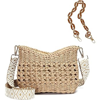 Herald Small Summer Crossbody Bags for Women, Beach Handmade Straw Woven Pocketbooks Handbag Shou... | Amazon (US)