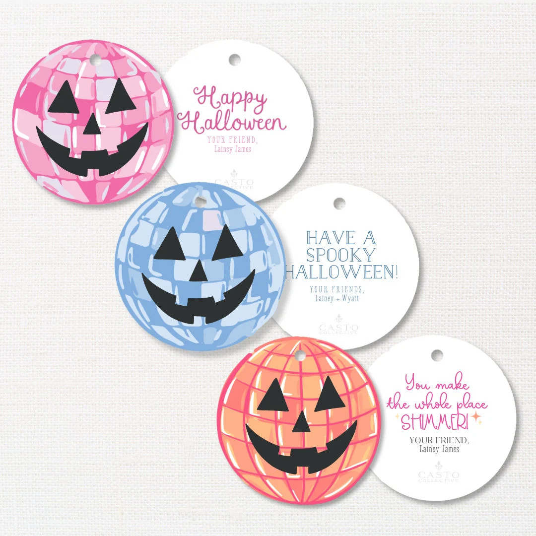 Disco Pumpkin Gift Tag Halloween Tags Fun Halloween Tags - Etsy | Etsy (US)