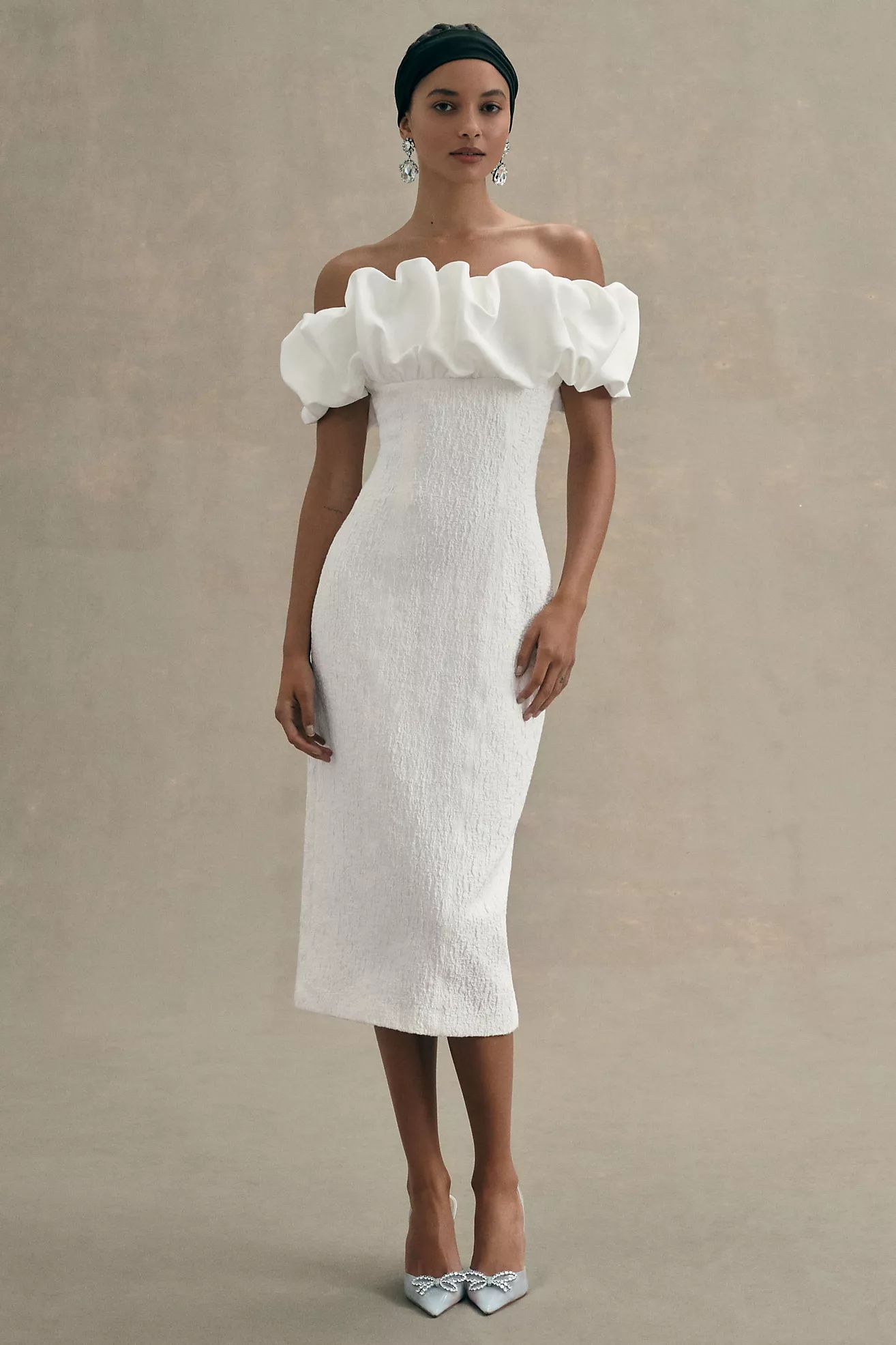 MISHA Emberlyn Off-The-Shoulder Bubble Midi Dress | Anthropologie (US)