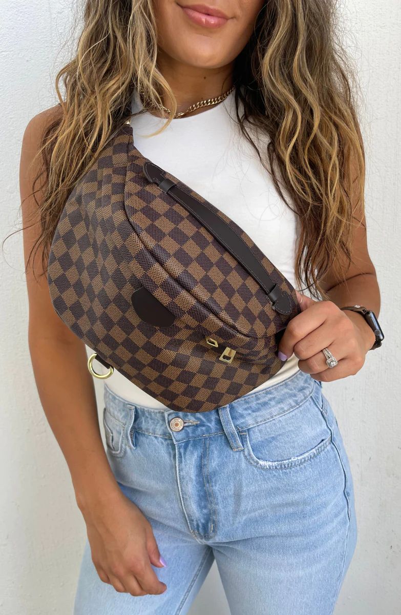 It's So Essential Brown Check Fanny Pack | Apricot Lane Boutique