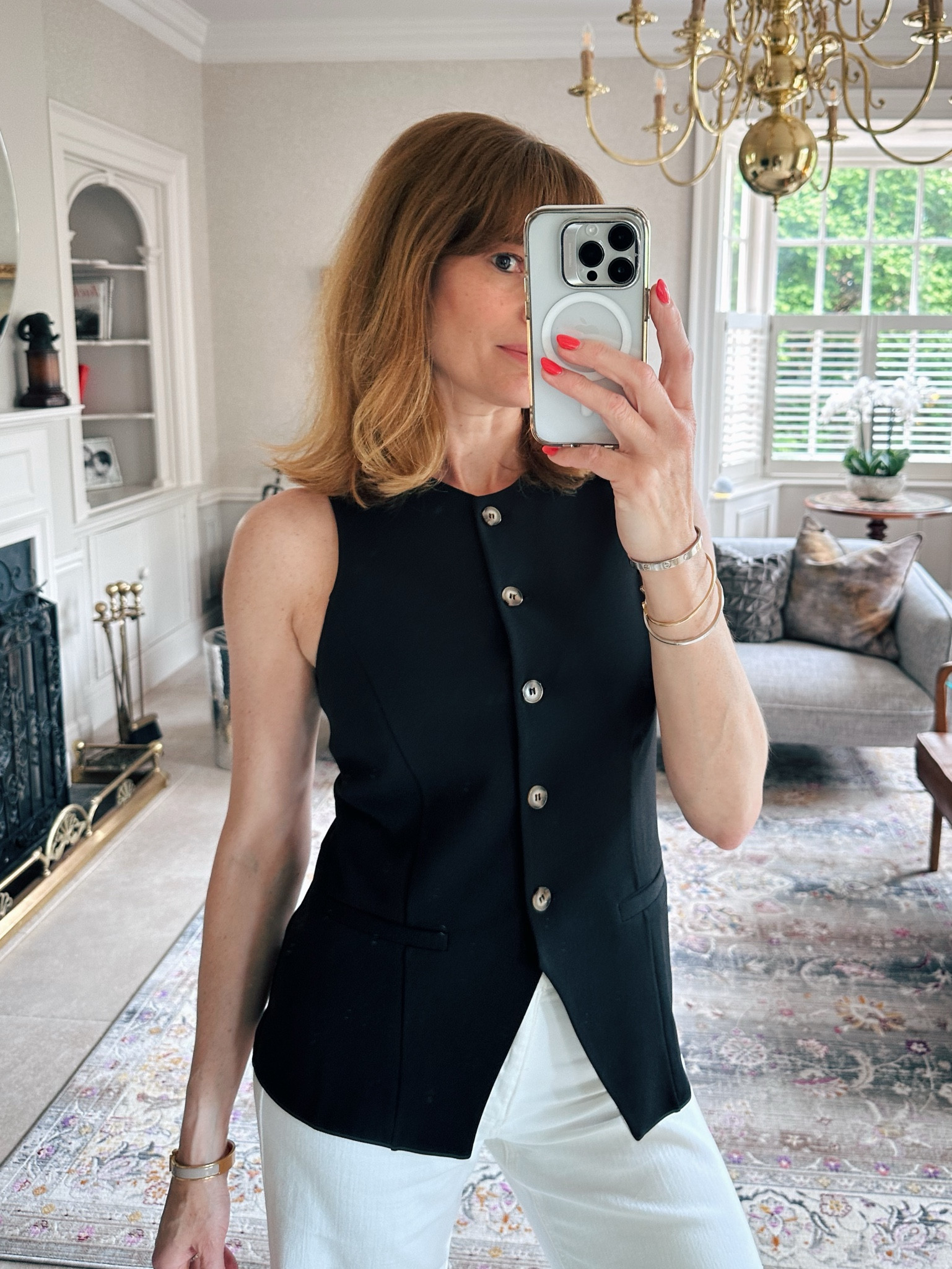 Suit Vest For Women Women's 100% Linen Sleeveless Button Down Crop