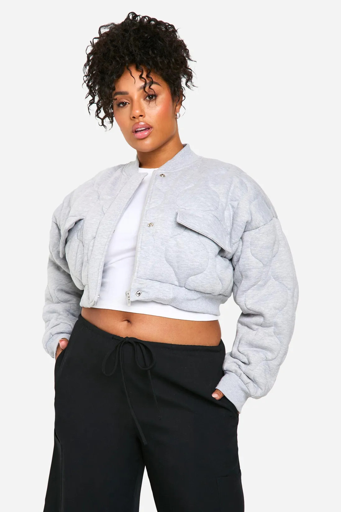 Plus Onion Quilt Bomber Jacket | boohoo (US & Canada)