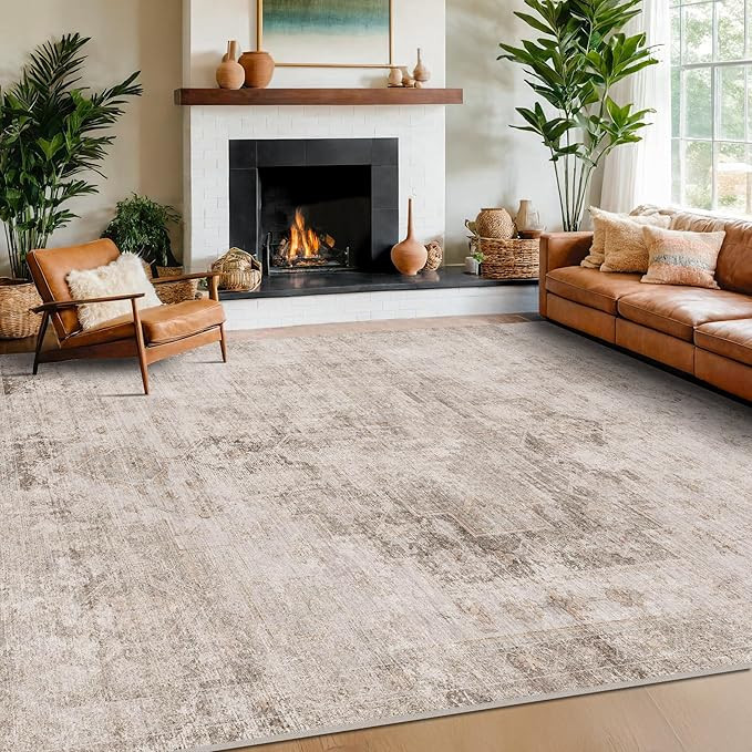 Farmhouse Area Rugs for Living Room, 8x10 Washable Modern Abstract Rug for Bedroom, Dining Room U... | Amazon (US)