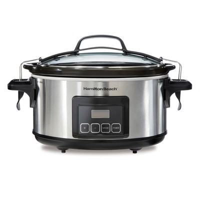 Hamilton Beach 6qt Programmable Cooker - Silver: Slow Cooker with Temperature Control & Automatic... | Target