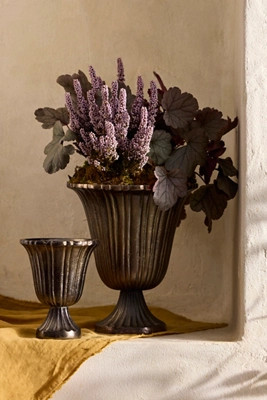 Fluted Metal Urn Planter | Terrain
