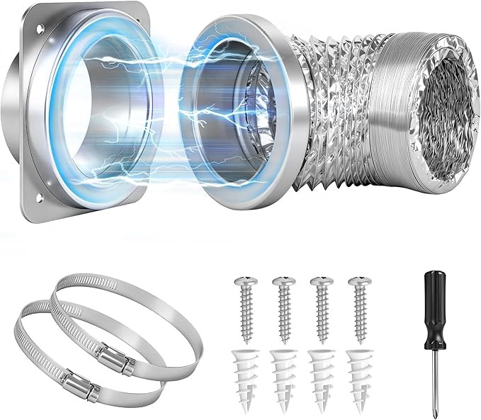 Magnetic Dryer Vent Kit, Quick Connect for 4" Dryers, Save 4–6 Inches of Space, Strong Magnetic... | Amazon (US)