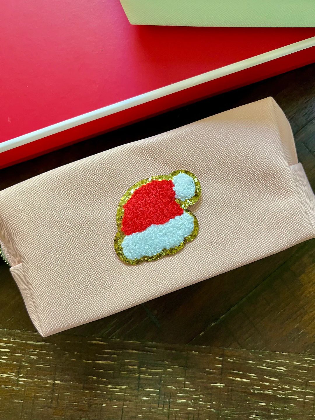 SANTA HAT Make up Bag Gift for Girls With Preppy Patch - Etsy | Etsy (US)