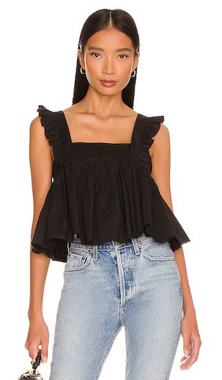 The Caviar Ruffle Apron Top in Black | Revolve Clothing (Global)