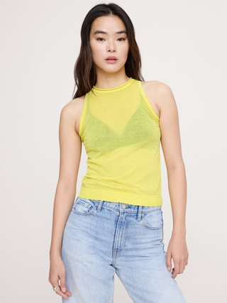 Sheer Ultra-Fine Cotton Sweater Tank | Banana Republic (US)