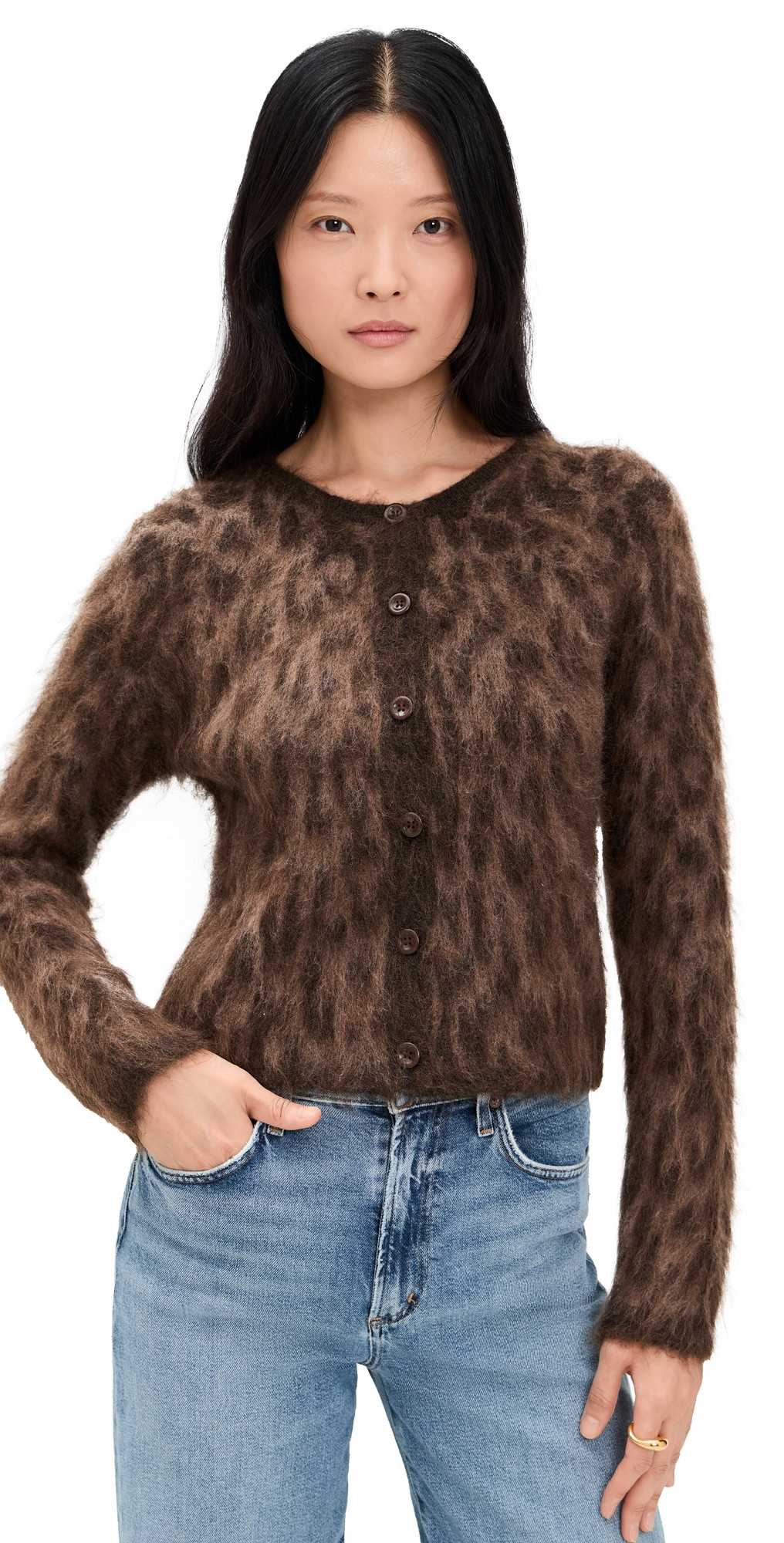 ASTR the Label Katria Cardigan Brown Cheetah Print S | Shopbop