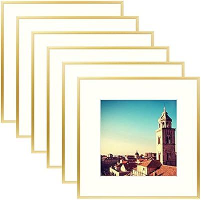 Golden State Art, Metal Wall Photo Frame Collection, Aluminum Photo Frame with Ivory Color Mat fo... | Amazon (US)