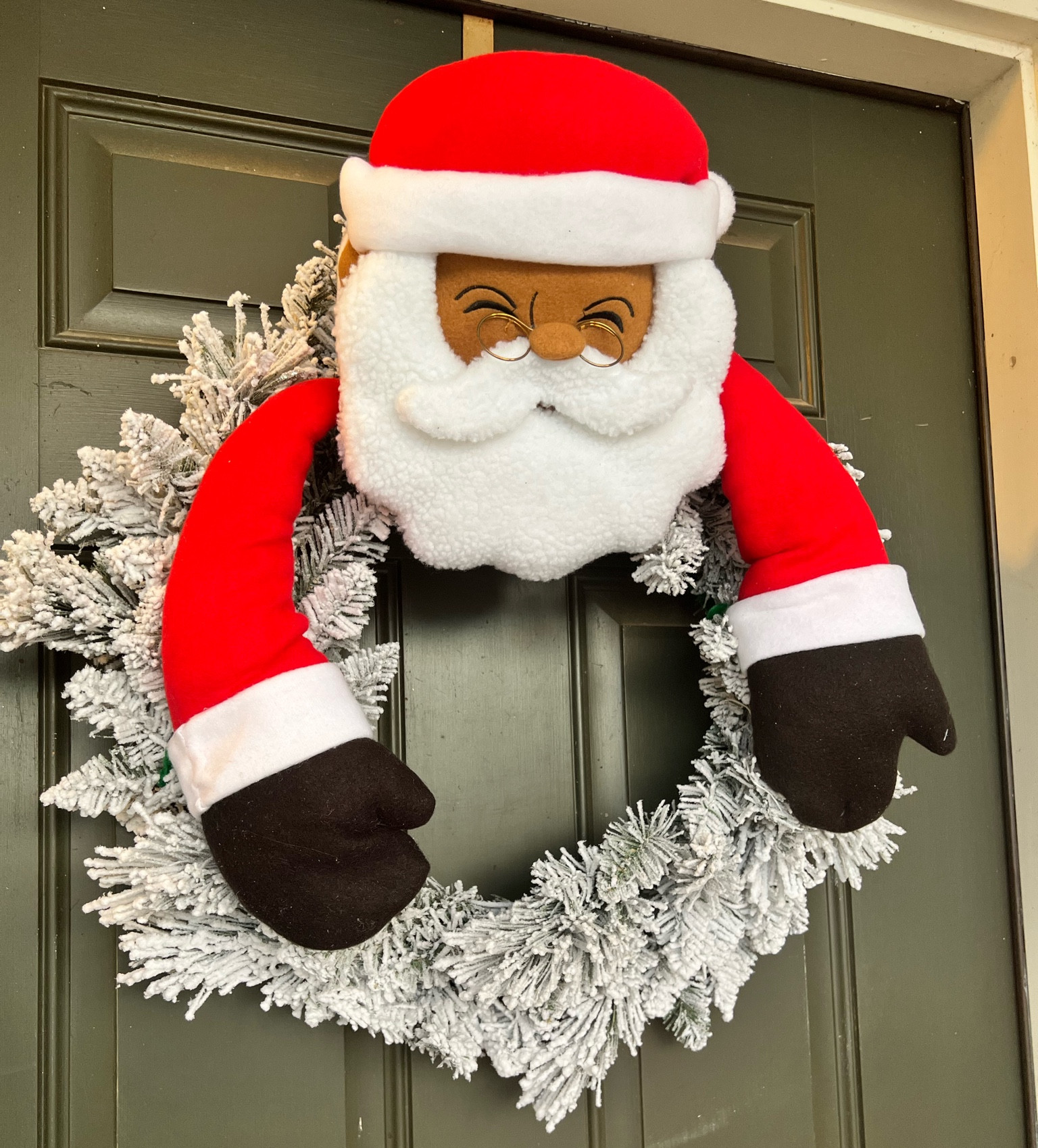 Black Paper Party Santa wreath hugger and flocked wreath available at Walmartt

#LTKSeasonal #LTKhome #LTKHoliday