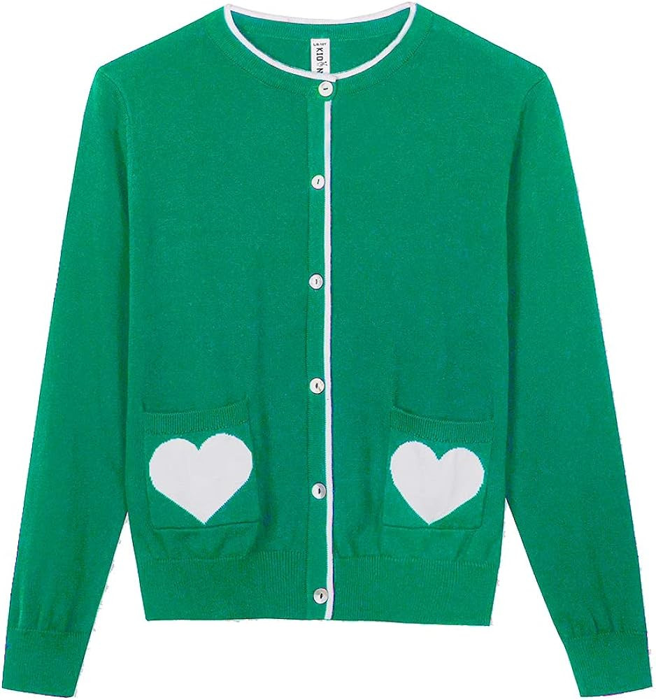 Kid Nation Girls' Cute Cardigan with Heart Pockets | Amazon (US)