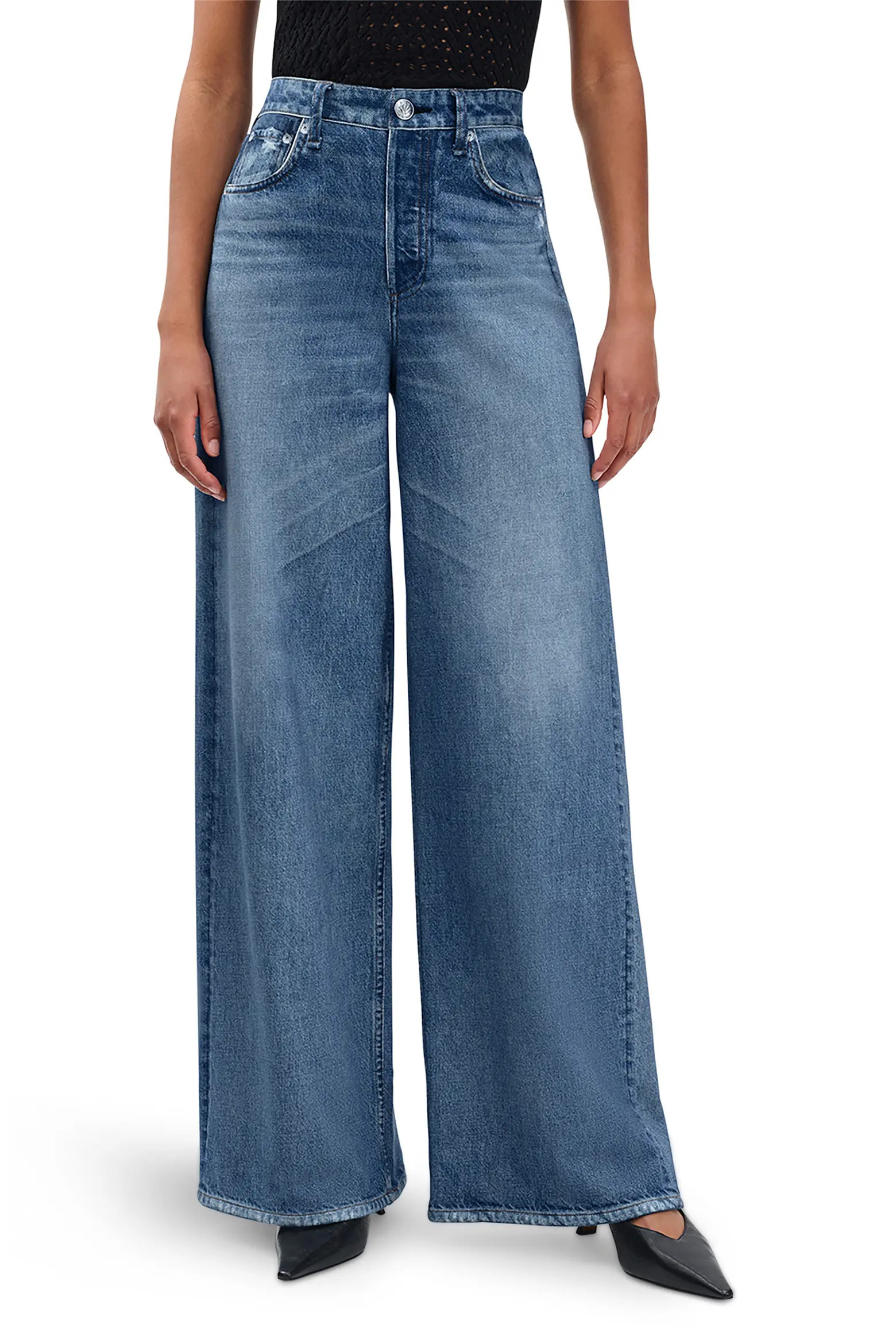 rb Miramar Sofie High Waist Ankle Wide Leg Terry Sweatpant Jeans (Women) | Nordstrom | Nordstrom