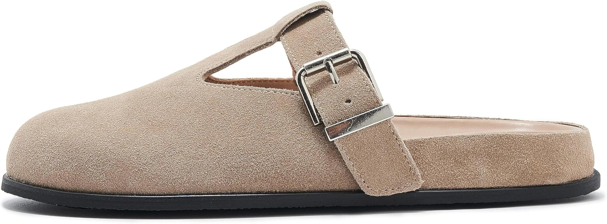 Leopard Faux Calf Hair Mules for Women Round Toe Buckle Strap Platform Clogs Footbed Flatform Mul... | Amazon (US)