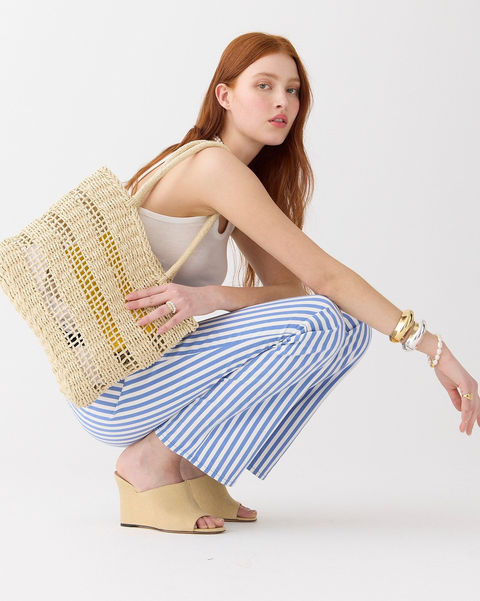 Marseille tote in open-weave straw | J. Crew US