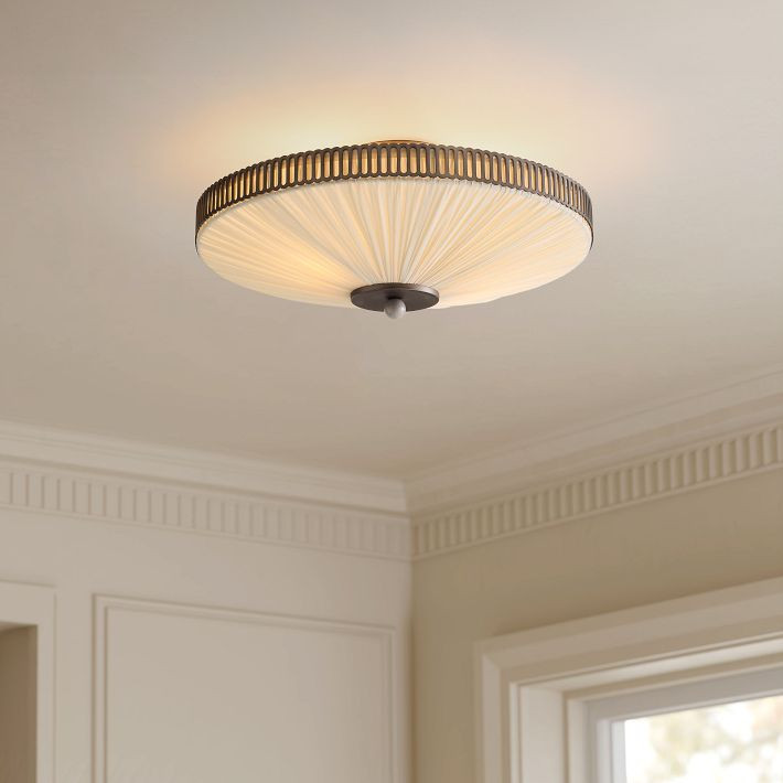 Pierce & Ward Ruched Semi-Flush Mount (18.5") | West Elm (US)