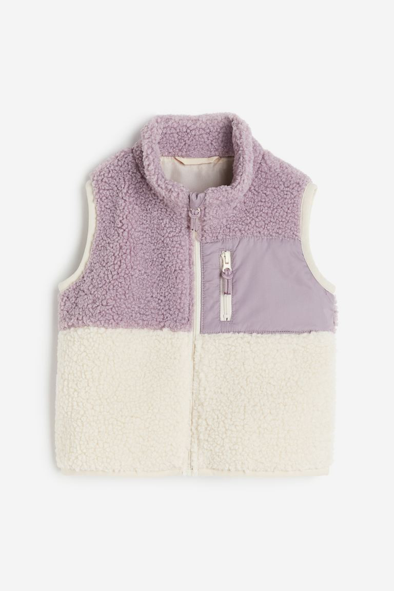 Teddy Fleece Vest - Purple/color-block - Kids | H&M US | H&M (US + CA)