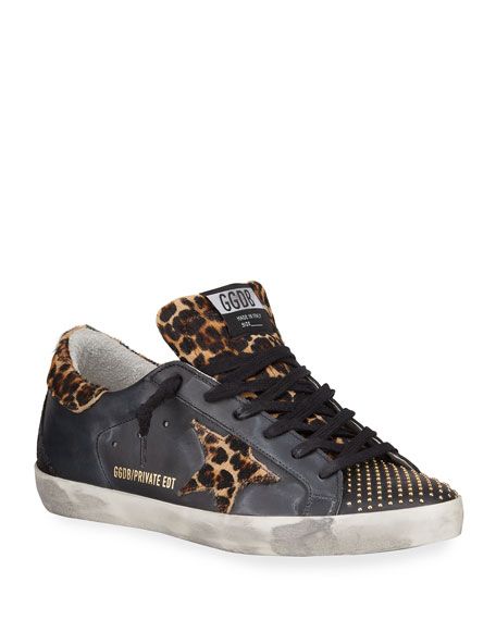 Golden Goose Superstar Leopard-Print Fur  Sneakers | Neiman Marcus